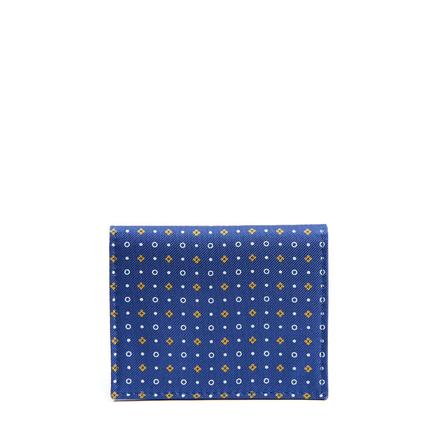 E.Marinella BLUETTE SILK AND LEATHER FOLDING CARD HOLDER