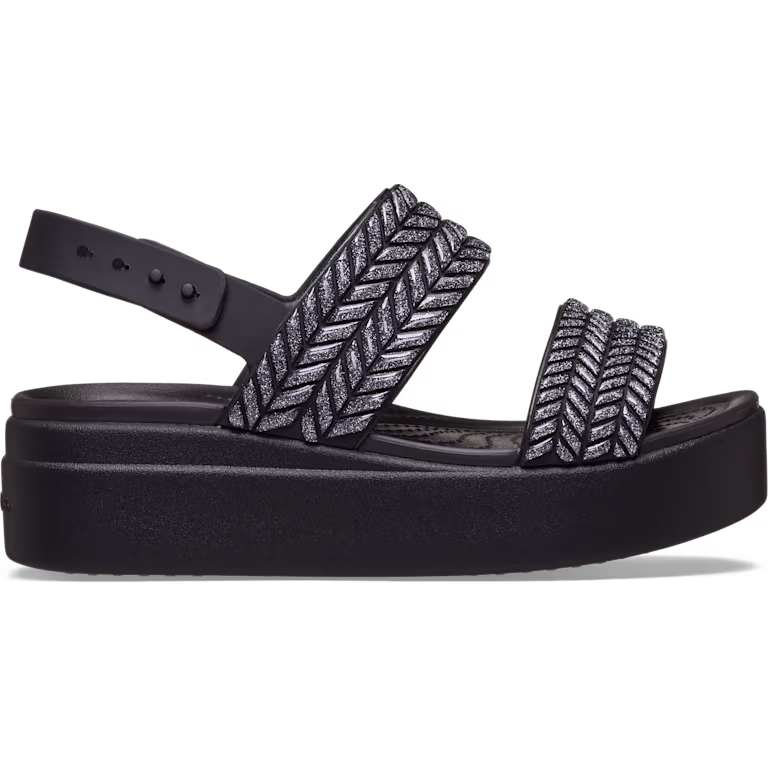 Crocs Brooklyn Woven Sparkle Low Wedge