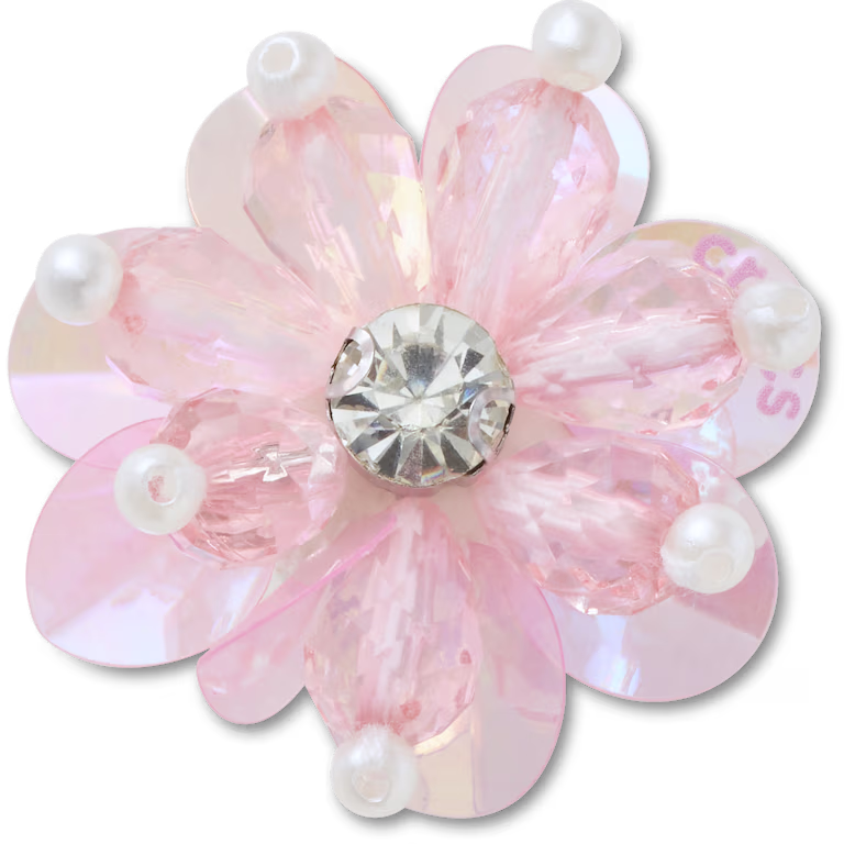 Crocs Pink Sequin and Pearl Flower