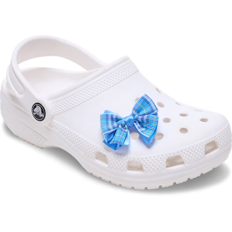 Crocs Blue Plaid Bow