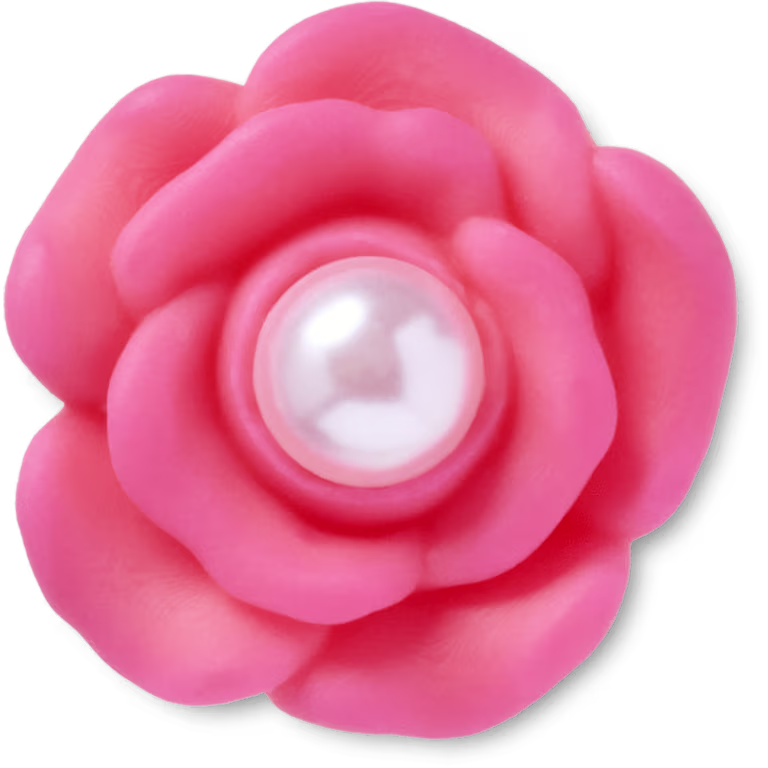 Crocs Pink Flower With Pearl Center