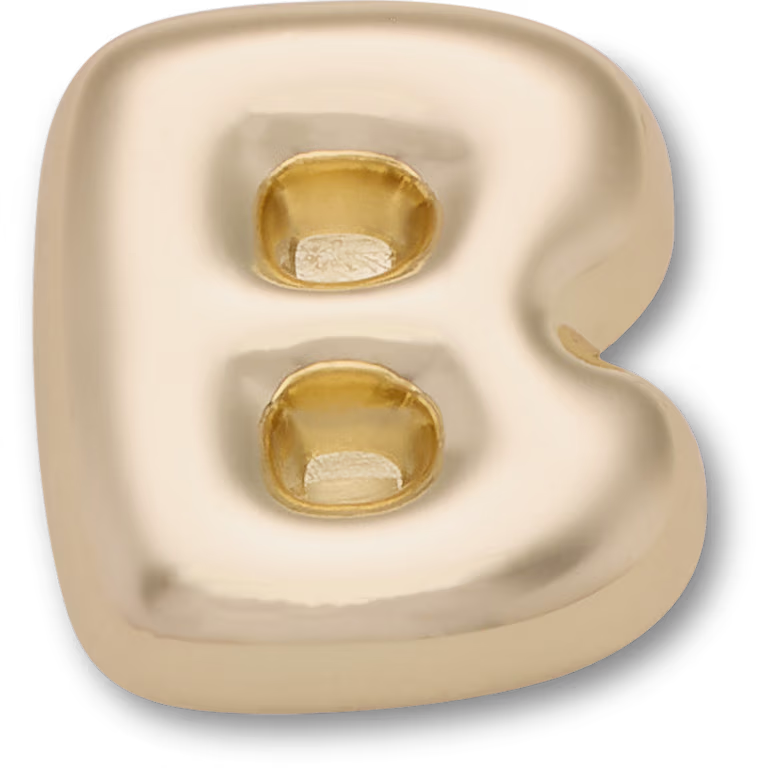 Crocs Gold Bubble Letter B
