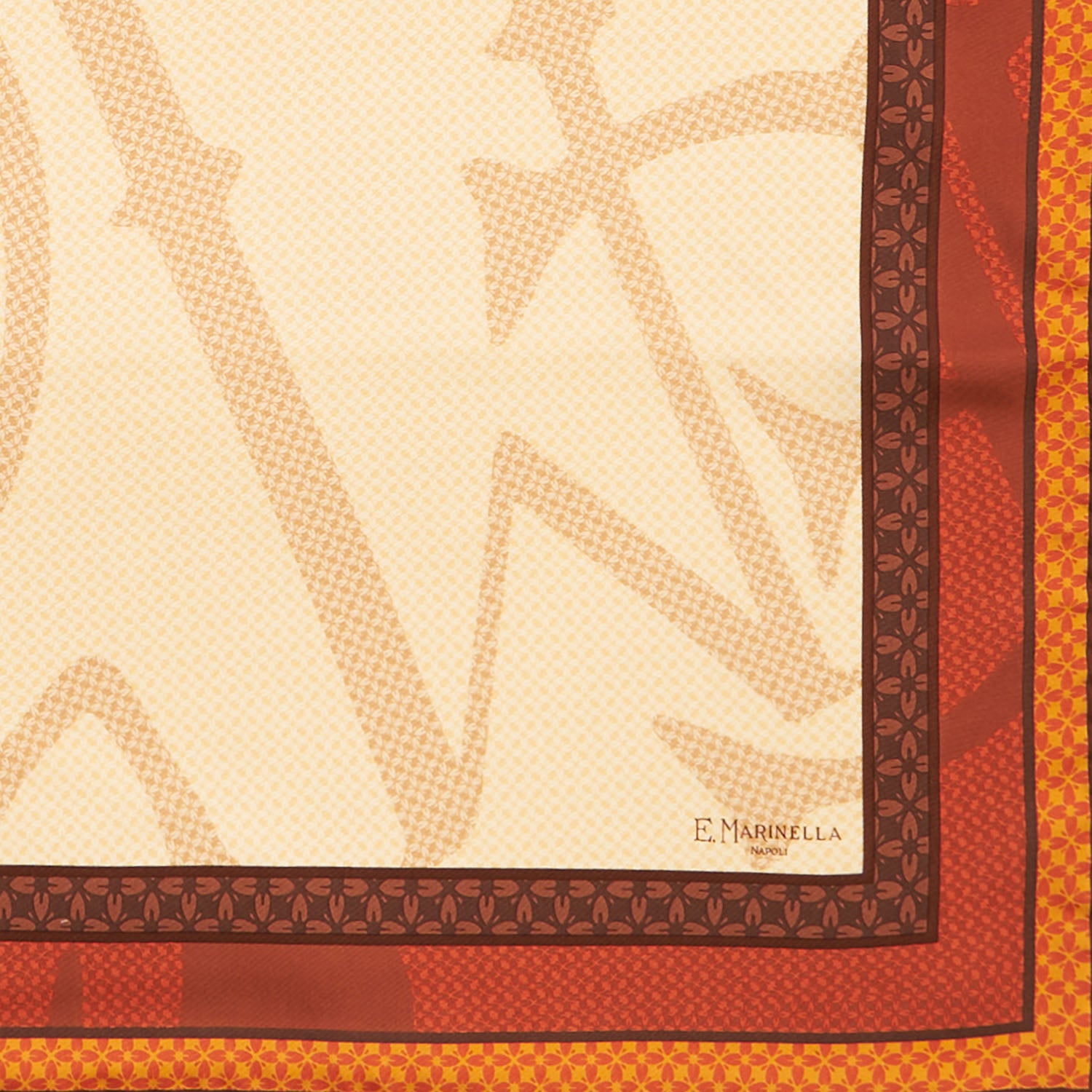 E.Marinella LIGHT BROWN SILK SCARF 90