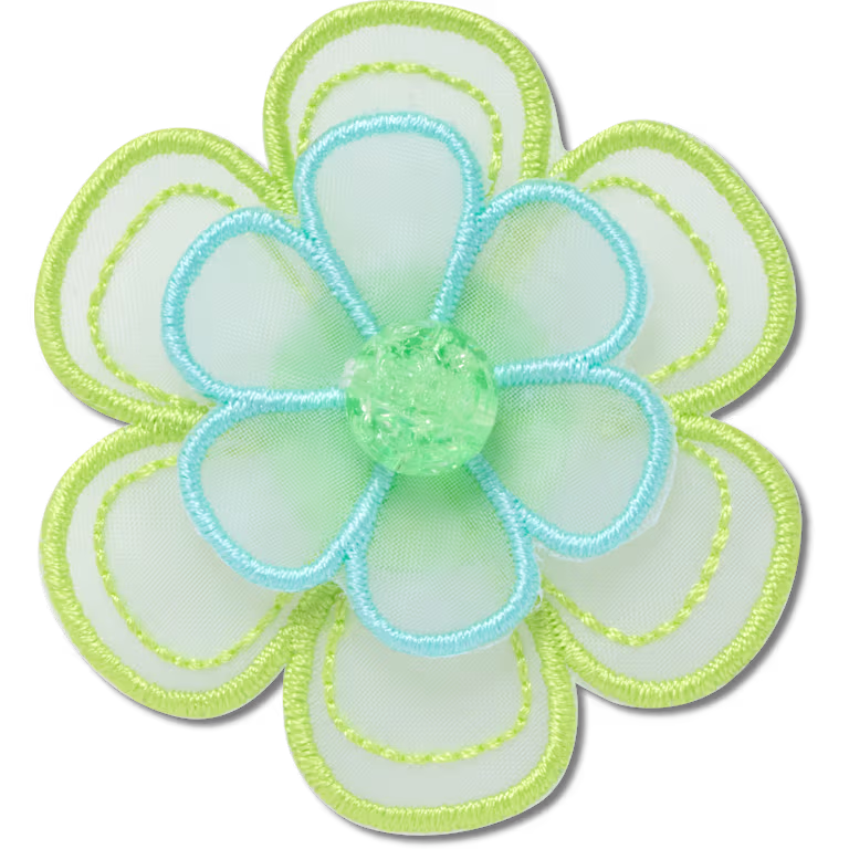 Crocs Green Mesh Flower