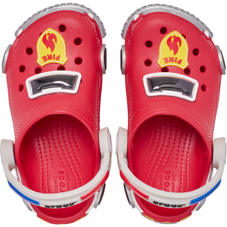 Crocs Toddler Classic IAM Fire Truck Lights Backstrap Clog