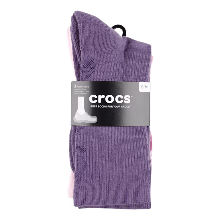 Crocs Texture Logo Crew Socks 3PK