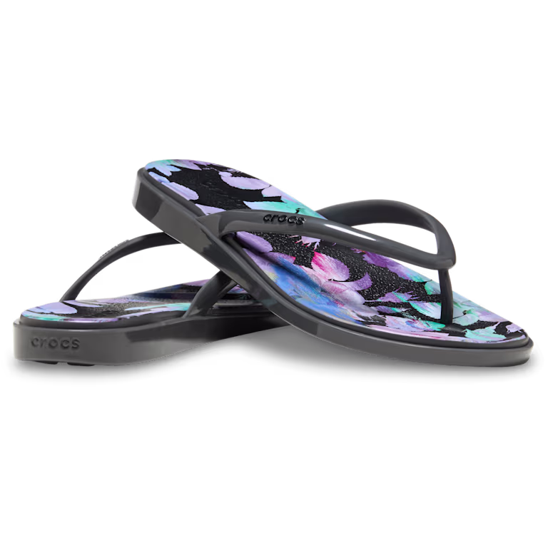 Crocs Miami Round Toe Dark Floral Flip