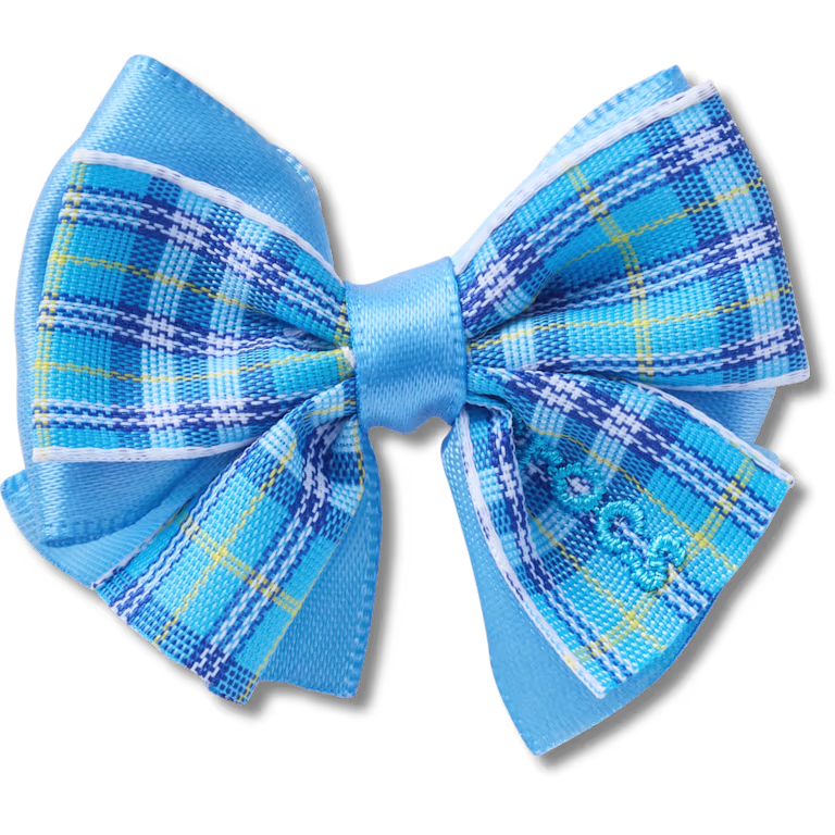 Crocs Blue Plaid Bow