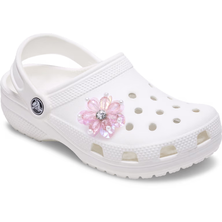 Crocs Pink Sequin and Pearl Flower