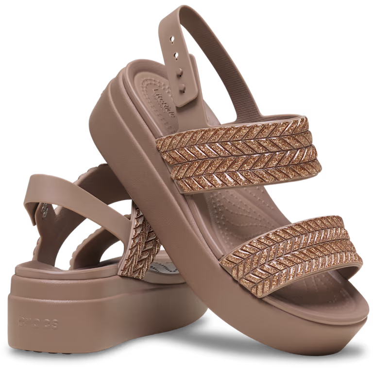 Crocs Brooklyn Woven Sparkle Low Wedge