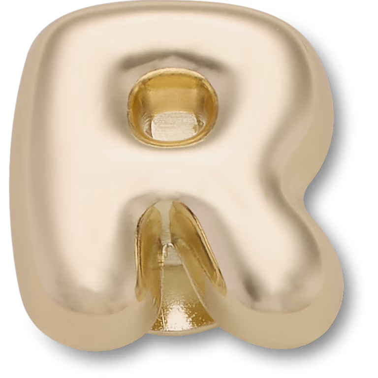 Crocs Gold Bubble Letter R