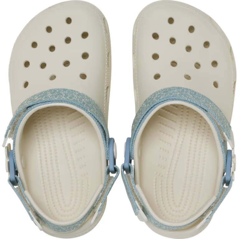 Crocs Kids’ Classic Denim Flower Adjustable Backstrap Clog