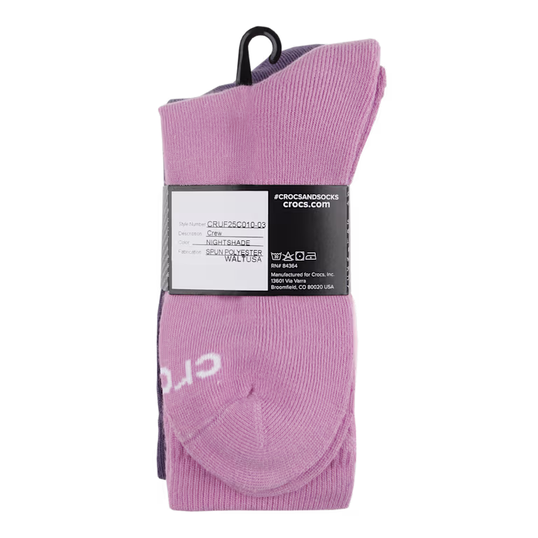 Crocs Texture Logo Crew Socks 3PK