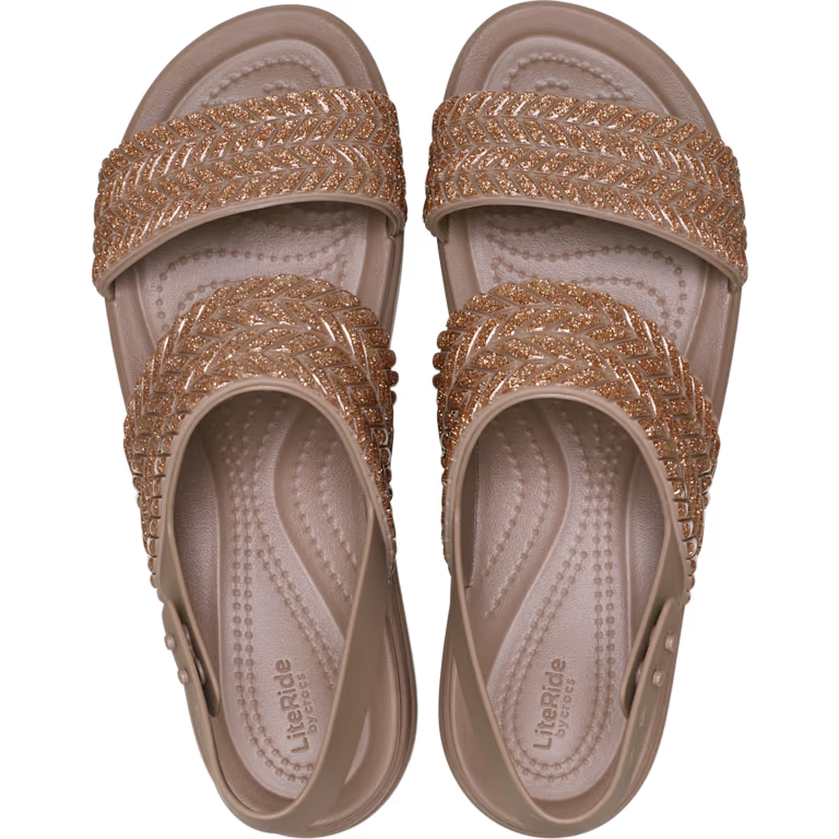 Crocs Brooklyn Woven Sparkle Low Wedge