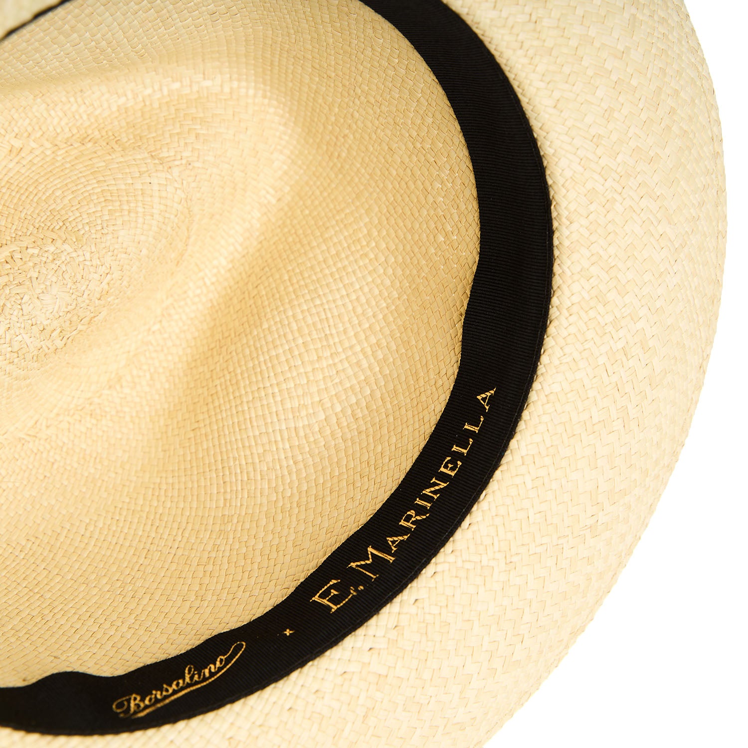 E.Marinella PANAMA AMEDEO MODEL WITH ORANGE SILK DETAILS - 55 cm