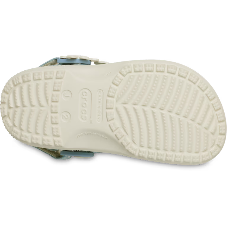 Crocs Kids’ Classic Denim Flower Adjustable Backstrap Clog