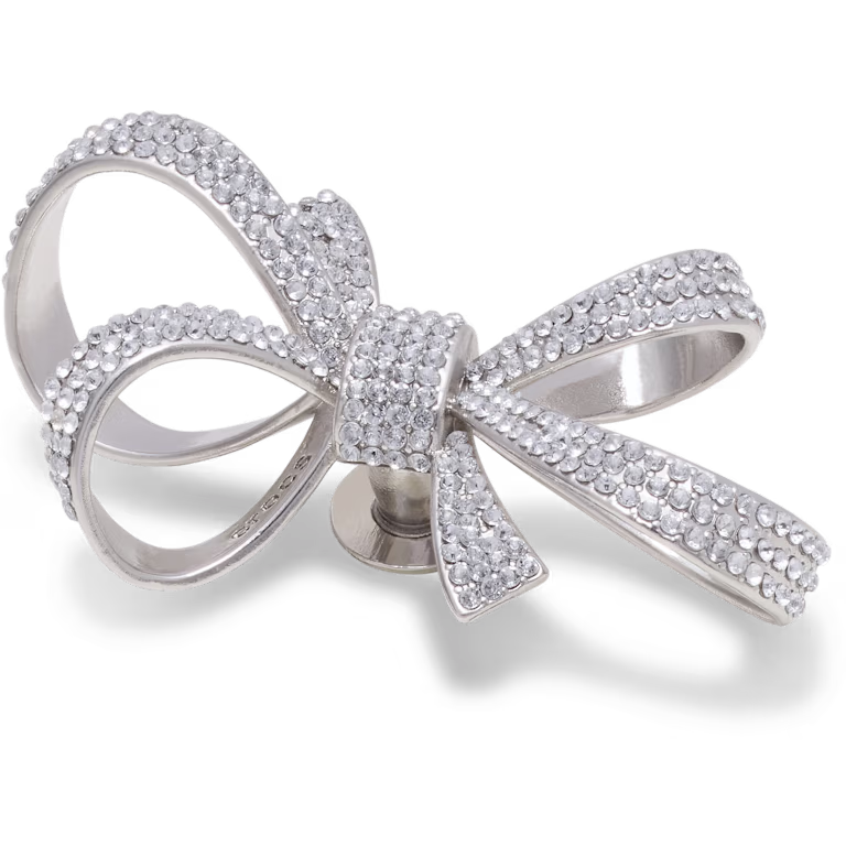 Crocs Silver gem bow charm