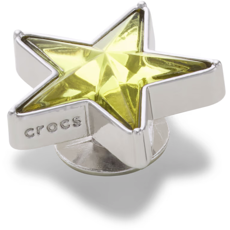 Crocs Silver and Green SMT Gem Star