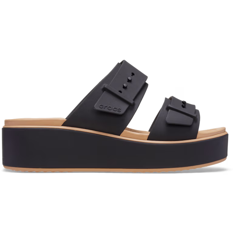 Crocs Brooklyn Buckle Low Wedge Matte Wrap Sandal