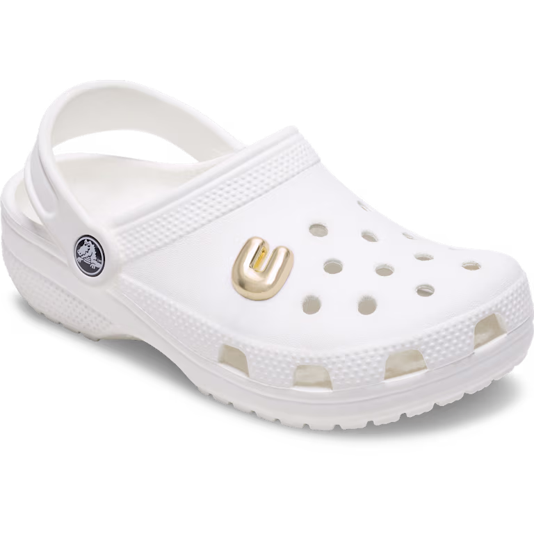 Crocs Gold Bubble Letter U