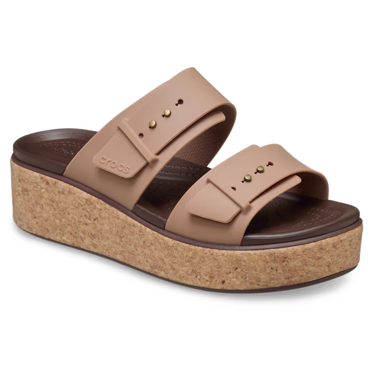 Crocs Brooklyn Buckle Low Wedge Cork Sandal