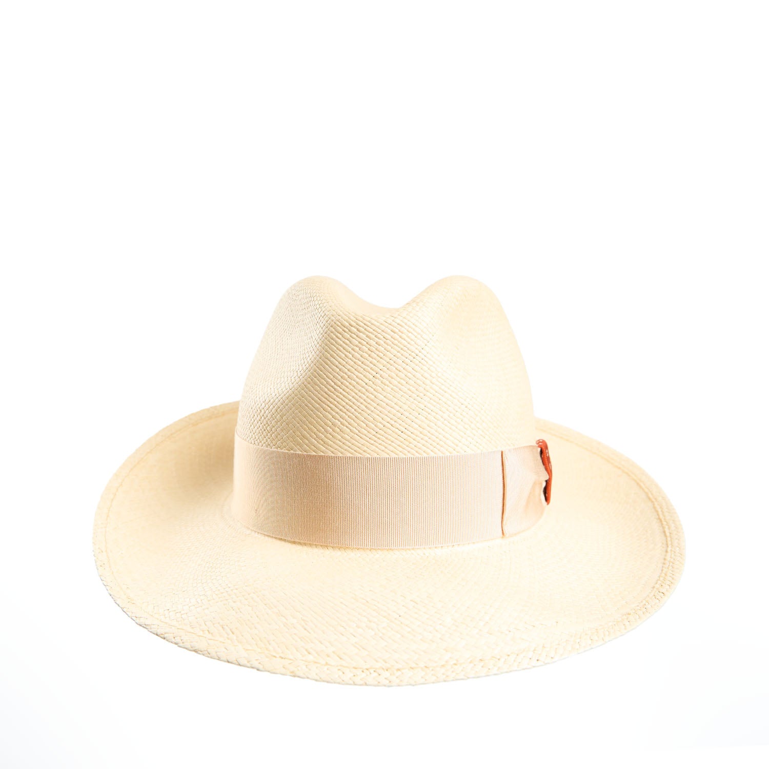 E.Marinella PANAMA AMEDEO MODEL WITH ORANGE SILK DETAILS - 55 cm