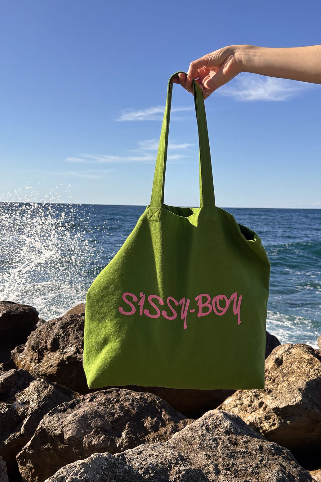 Sissy-Boy Groene canvas shopper large