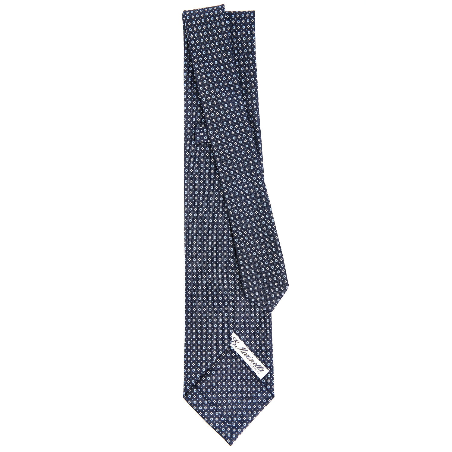 E.Marinella DARK BLUE 7 FOLD SARTORIAL SILK TIE