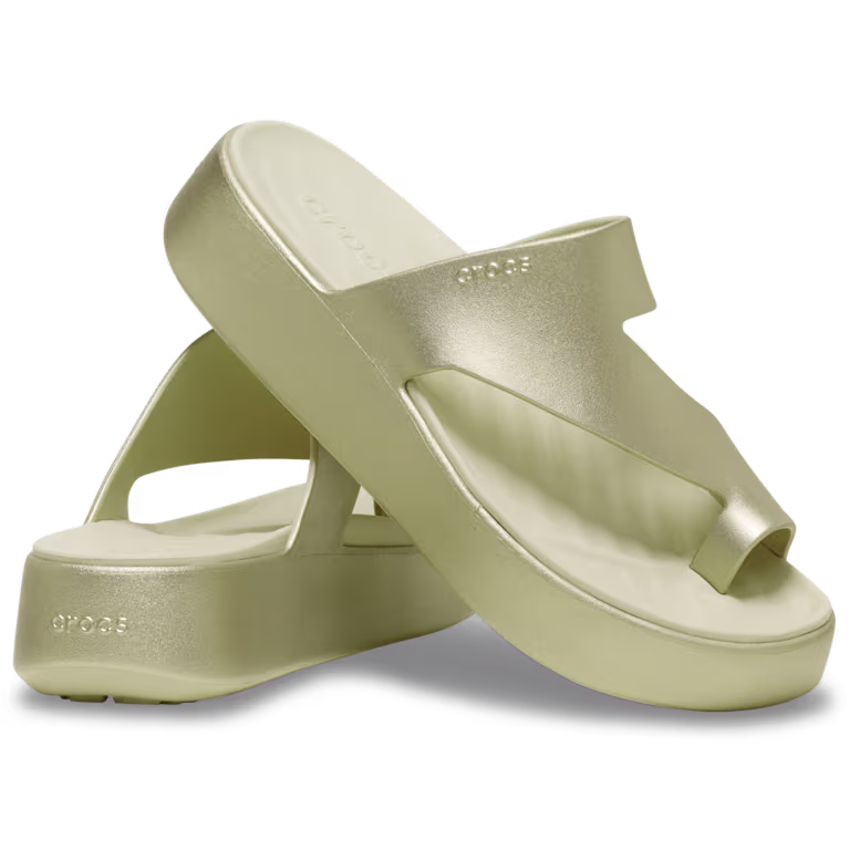 Crocs Getaway Platform Toe Loop Metallic Sandal