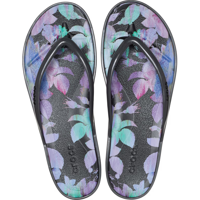 Crocs Miami Round Toe Dark Floral Flip