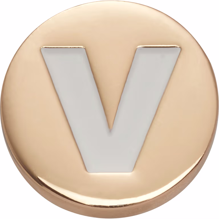 Crocs Gold Letter V