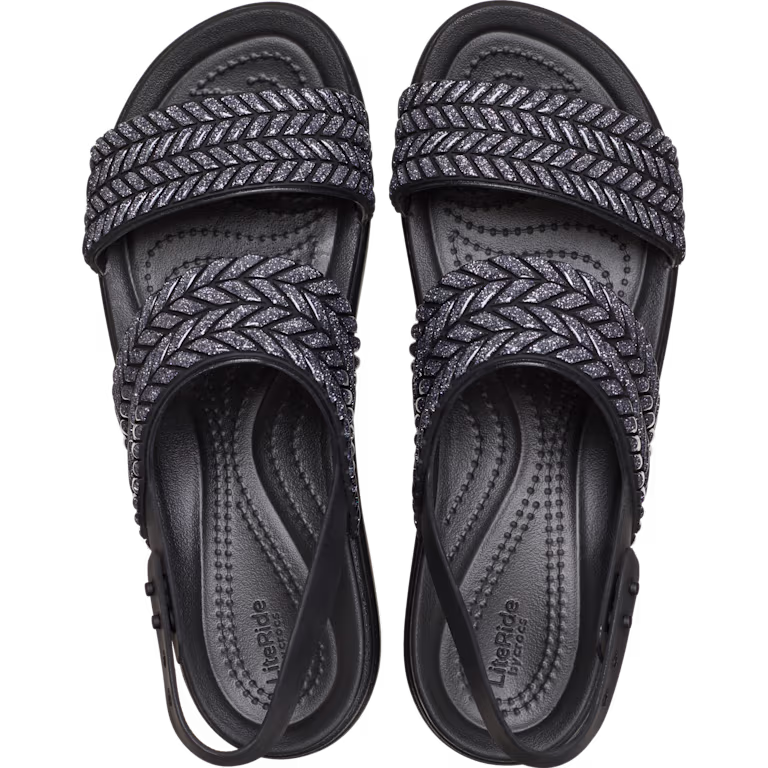 Crocs Brooklyn Woven Sparkle Low Wedge