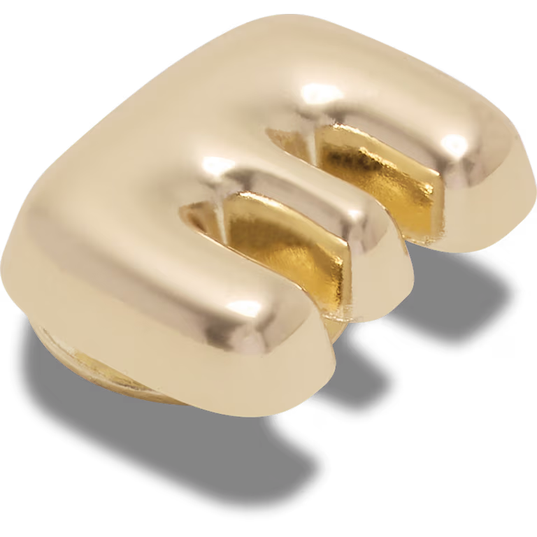 Crocs Gold Bubble Letter E