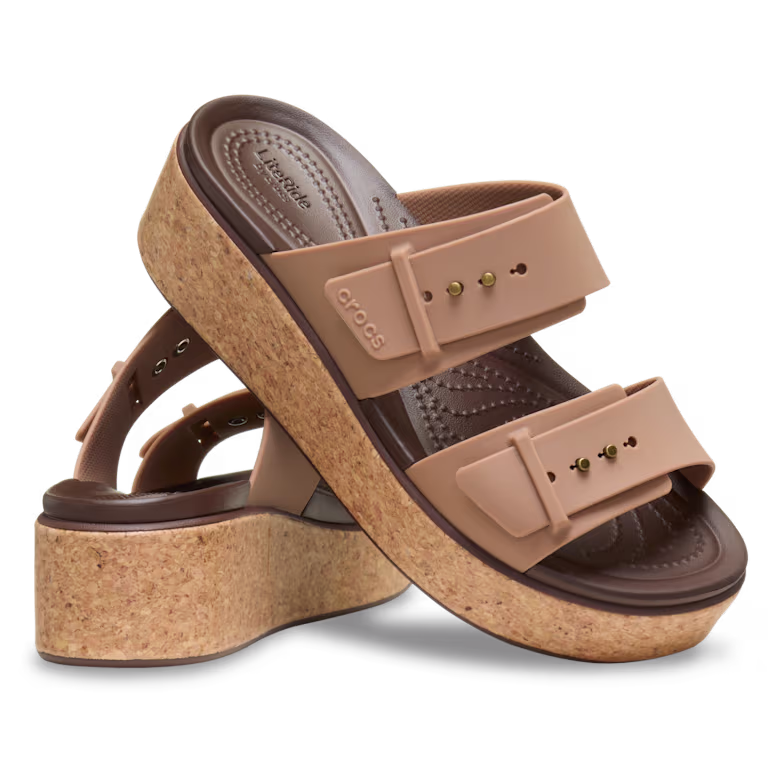 Crocs Brooklyn Buckle Low Wedge Cork Sandal