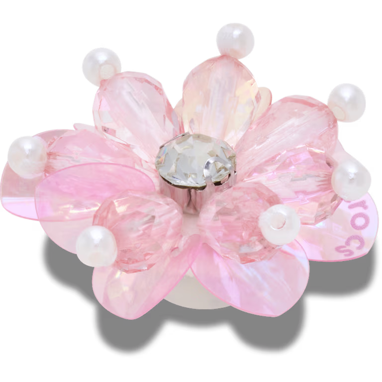 Crocs Pink Sequin and Pearl Flower