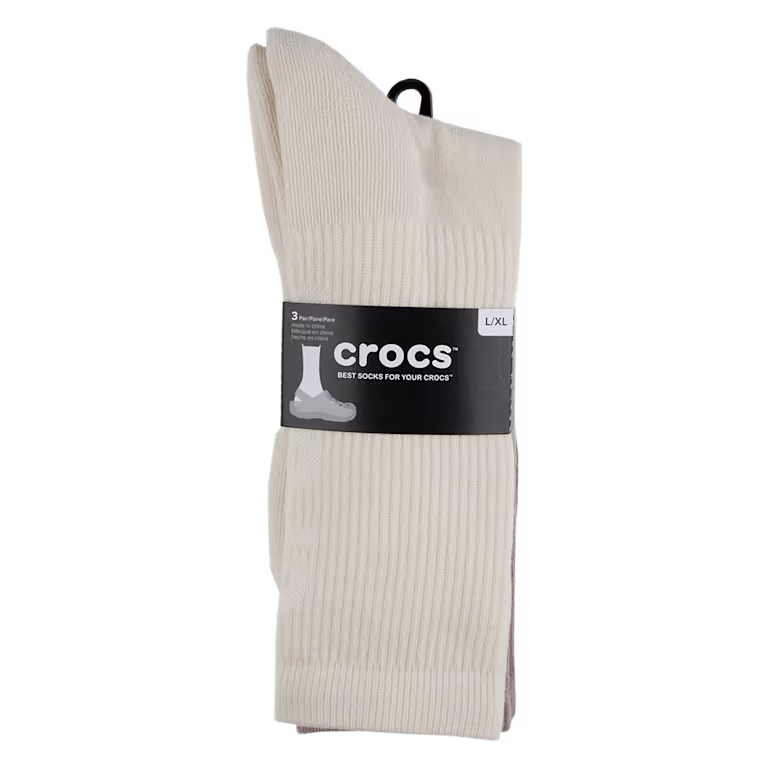 Crocs Texture Logo Crew Socks 3PK