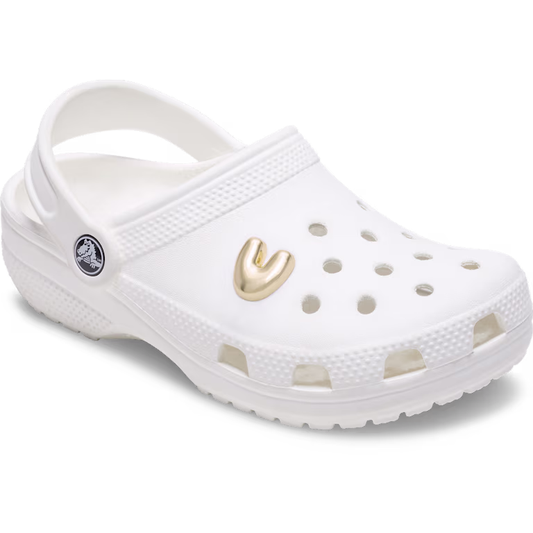 Crocs Gold Bubble Letter V
