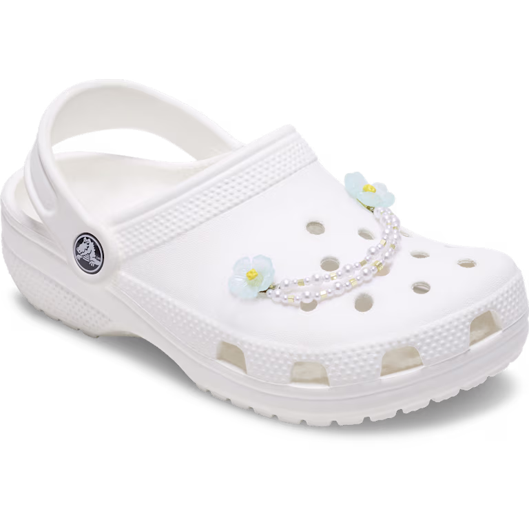 Crocs Blue Flower and Pearl Chain