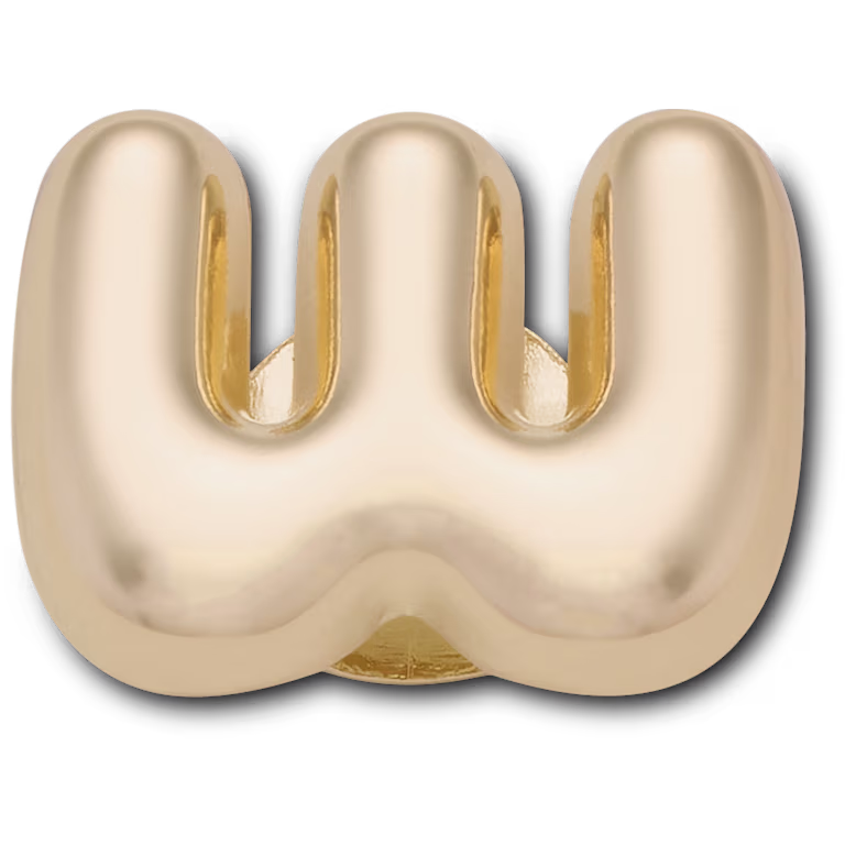 Crocs Gold Bubble Letter W