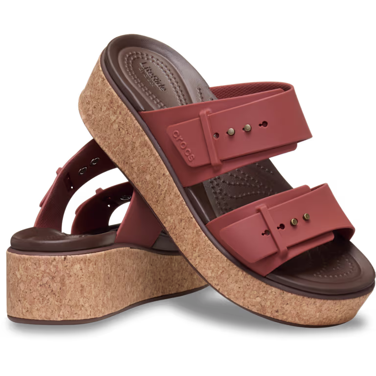 Crocs Brooklyn Buckle Low Wedge Cork Sandal