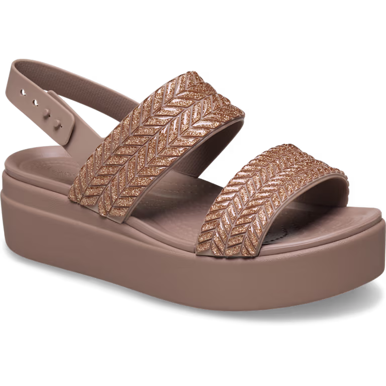 Crocs Brooklyn Woven Sparkle Low Wedge