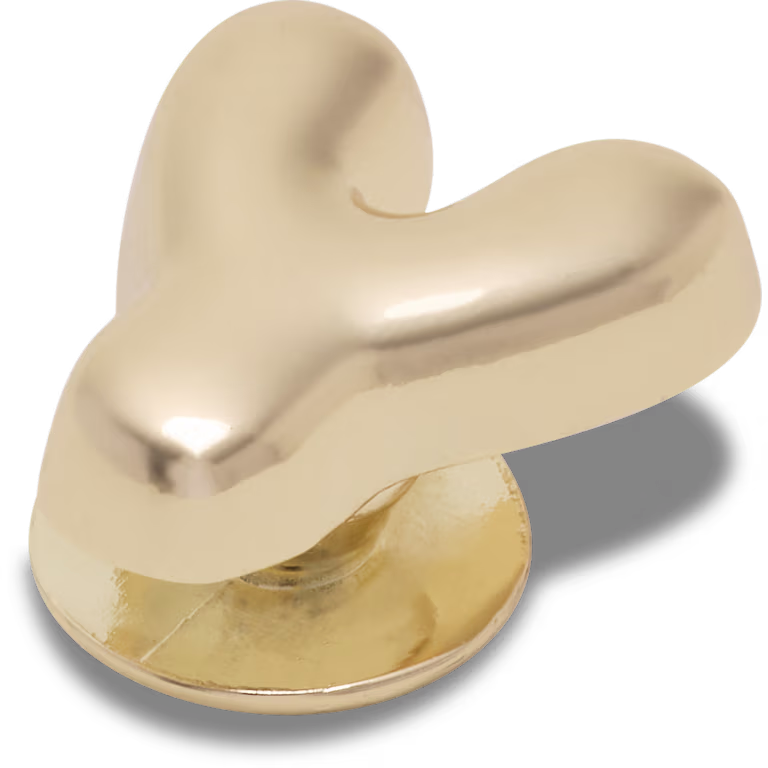 Crocs Gold Bubble Letter Y