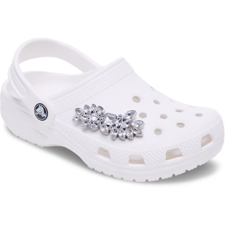 Crocs Silver leaf gem charm