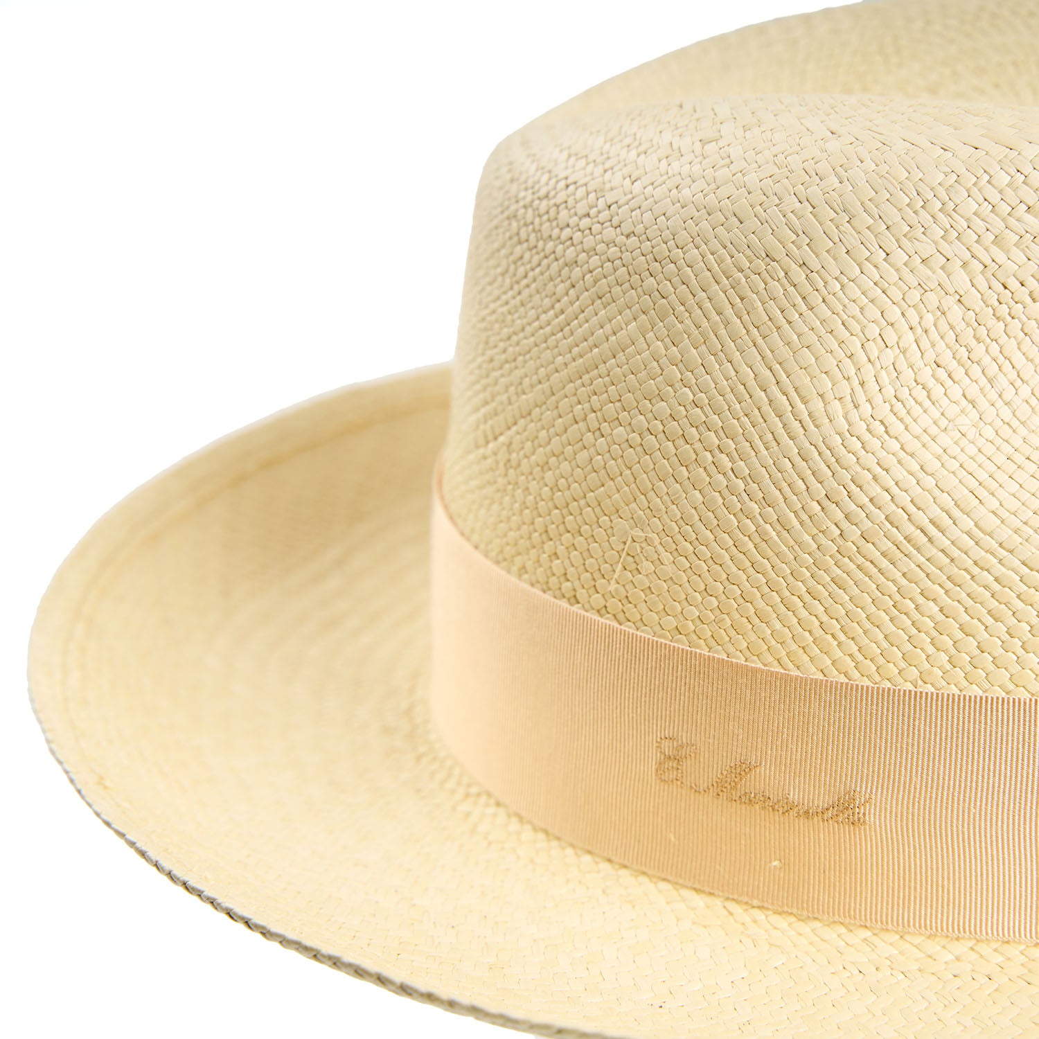 E.Marinella PANAMA AMEDEO MODEL WITH ORANGE SILK DETAILS - 55 cm