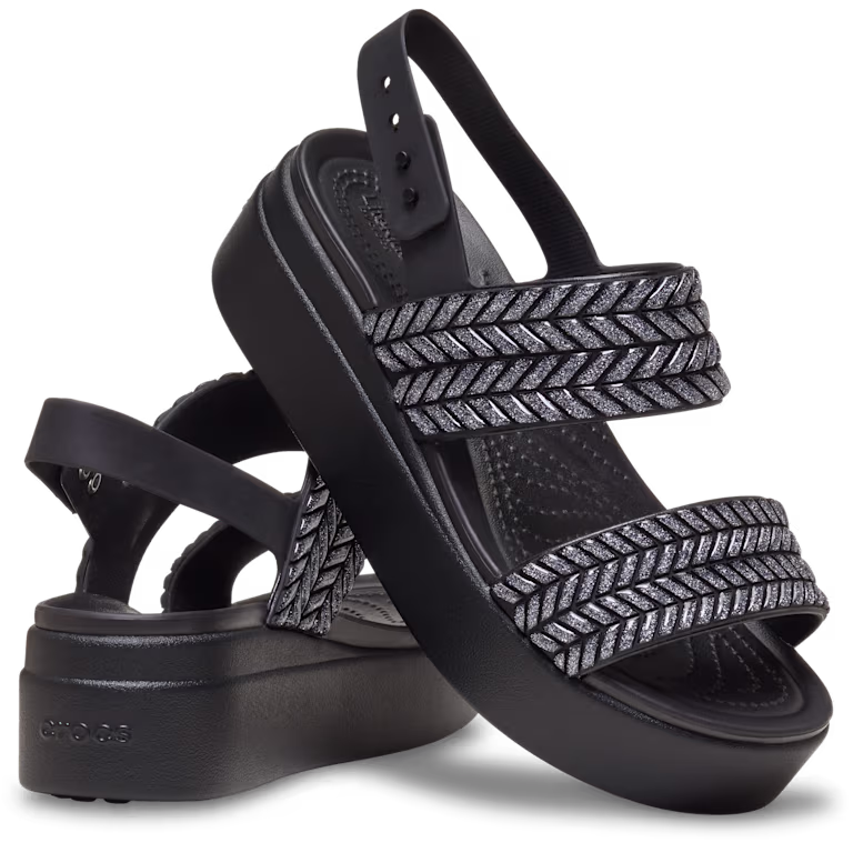Crocs Brooklyn Woven Sparkle Low Wedge