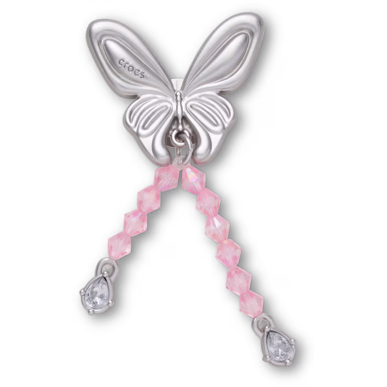 Crocs Silver Beaded Meta Butterfly