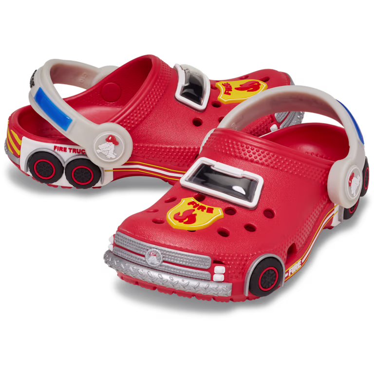 Crocs Toddler Classic IAM Fire Truck Lights Backstrap Clog